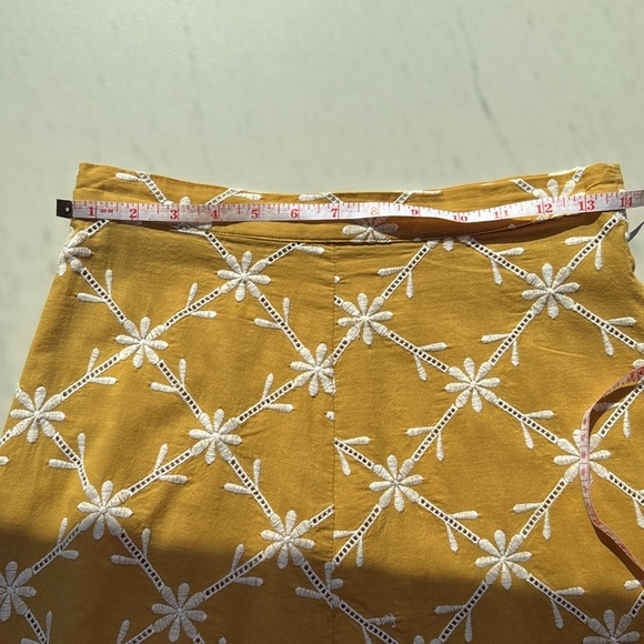 ZARA Yellow Floral Midi/Maxi Skirt with Beige Crochet – Size S - Picture 7 of 10